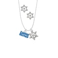 thumbnail image 2 of Delight Jewelry Royal Blue ''Little Sister'' with Heart Silver tone Snowflake Charm Necklace and Stud Earrings, 2 of 4