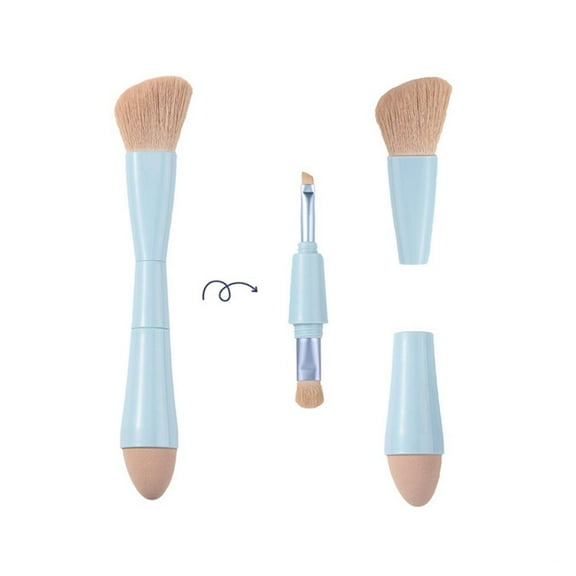 Multitasker 4-in-1 Makeup Brushes Portable Travel Make up Brushes Detachable Makeup Brush Set