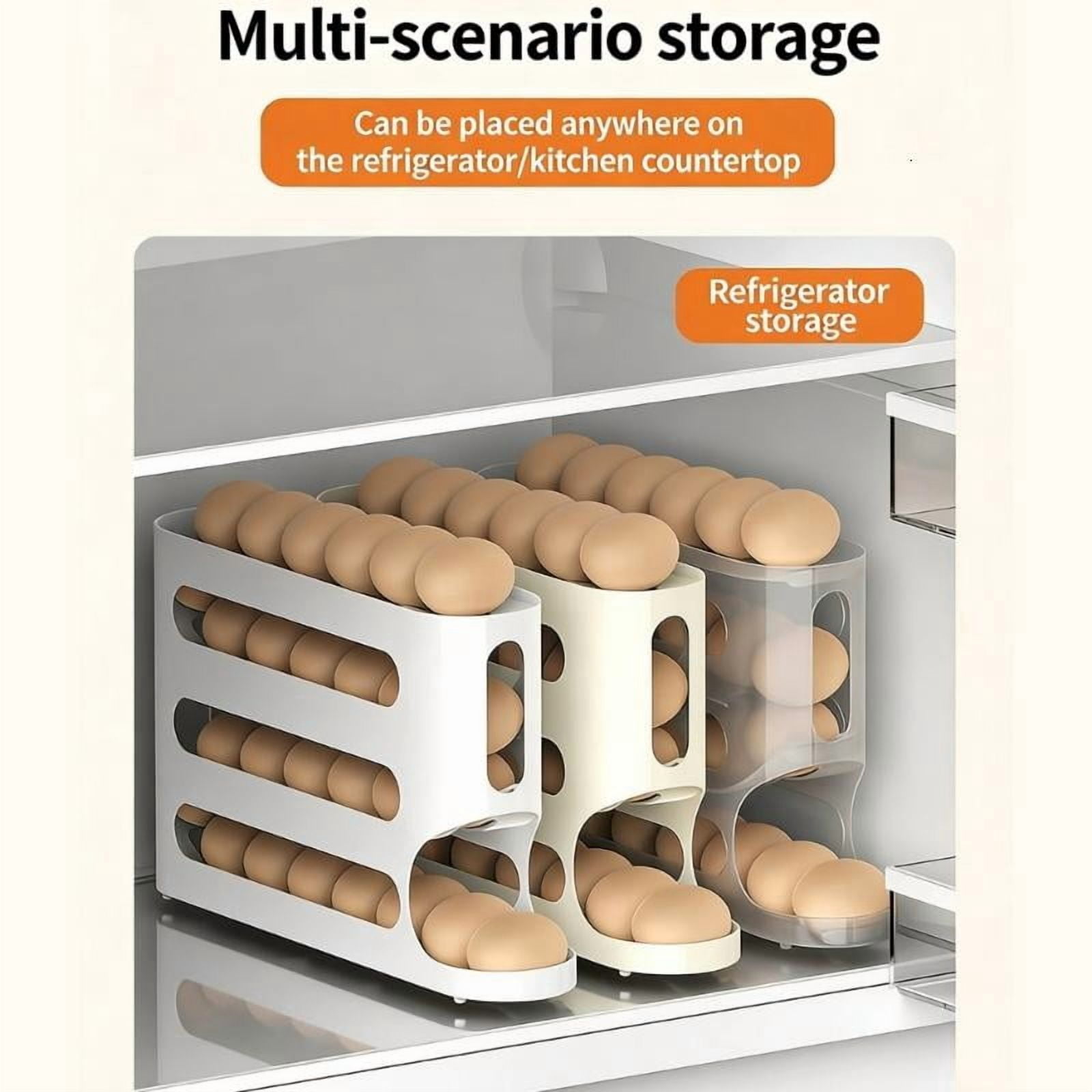 ANXPTIME 4 Tiers Eggs Holder For Refrigerator Prevents Overcrowding Saves Space