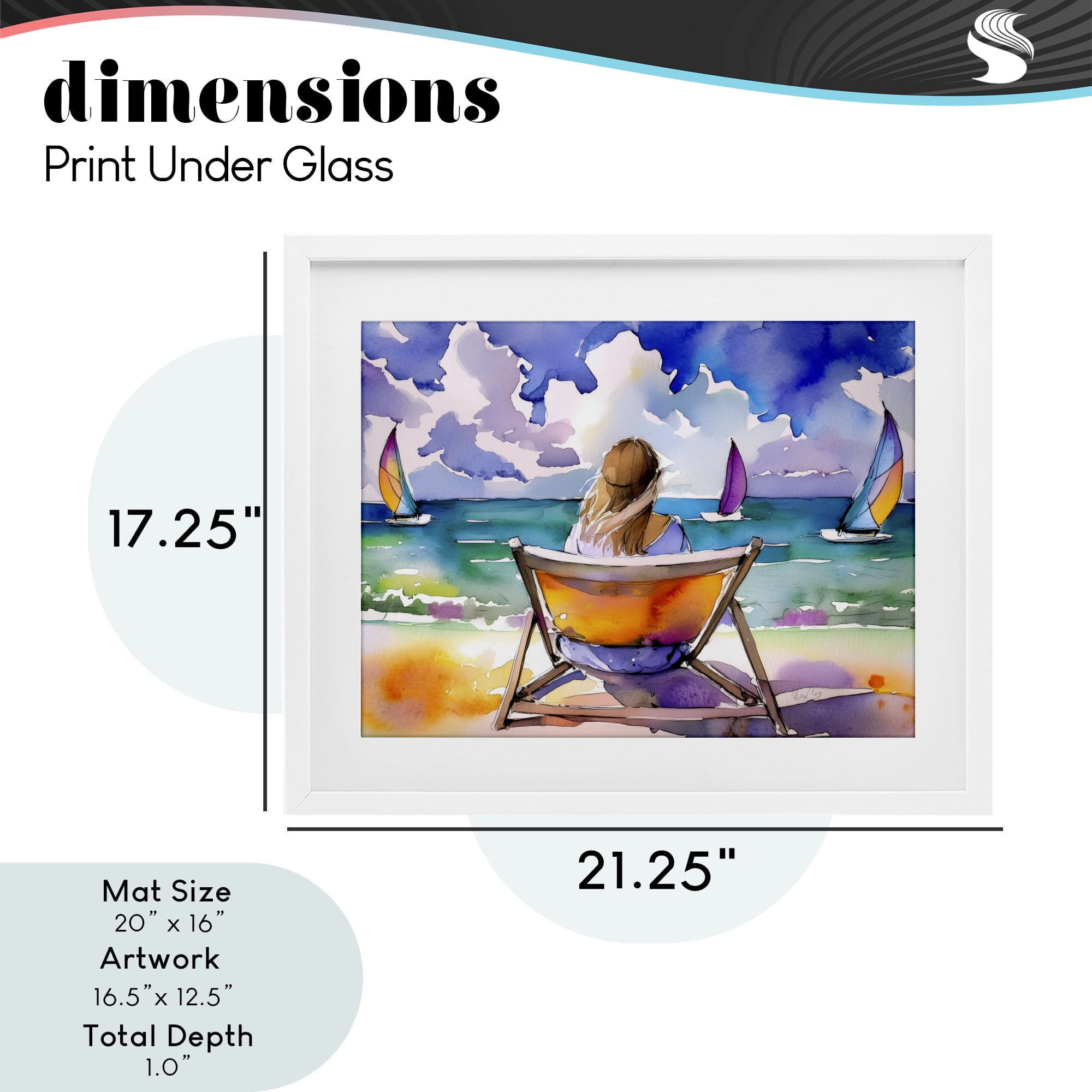 Stupell Industries Front Row to Paradise White Framed Print Under Glass, design by Shelly Craig