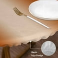 thumbnail image 5 of Burnt Orange Ombre Fitted Tablecloth with Elastic Edged, Round Table Cloth for Dining Table, Modern Abstract Art Farmhouse Gradient Waterproof Oil Proof Table Cover for Indoor Outdoor 45"-54", 5 of 9