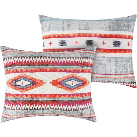 Greenland Home Fashions Kiva Western Boho Quilted Pillow Sham, King-20x36