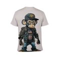 thumbnail image 2 of LAOLIUSN Men's Monkey Graphic T Shirt, Streetwear Ape Print Tee, Punk Casual Short Sleeve Crewneck Shirt, 88% Polyester 12% Spandex,4XL, 2 of 7