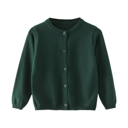 

alcepopk Toddler Girls Sweaters Baby Knit Sweater Warm Cardigans Sweatshirts for Boys and Girls(Dark Green 4-5 Y)