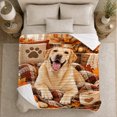thumbnail image 5 of Autumn Labrador Retriever By Fireplace, Cozy Pet Portrait Pattern, Warm Flannel Blanket for Living Room and Bedroom, Dog Lovers Thanksgiving Gift, Pet Lover Home Decor, 5 of 9