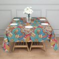 thumbnail image 3 of Multicolor Ethnic Floral Pattern Square Tablecloth,Waterproof Square Table Cover,Wipeable Spillproof Washable Table Cover for Home Kitchen Party Decor 42"X42"(107x107cm), 3 of 6