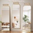thumbnail image 6 of Puremirror 64"x21" Arched Floor Mirror Full Body Standing Mirror with Metal Frame, Gold, 6 of 7