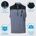 thumbnail image 2 of Tgw Men's Heather Colorblock Lightweight 1/4 Zip Golf Vest Navy Xl, 2 of 6