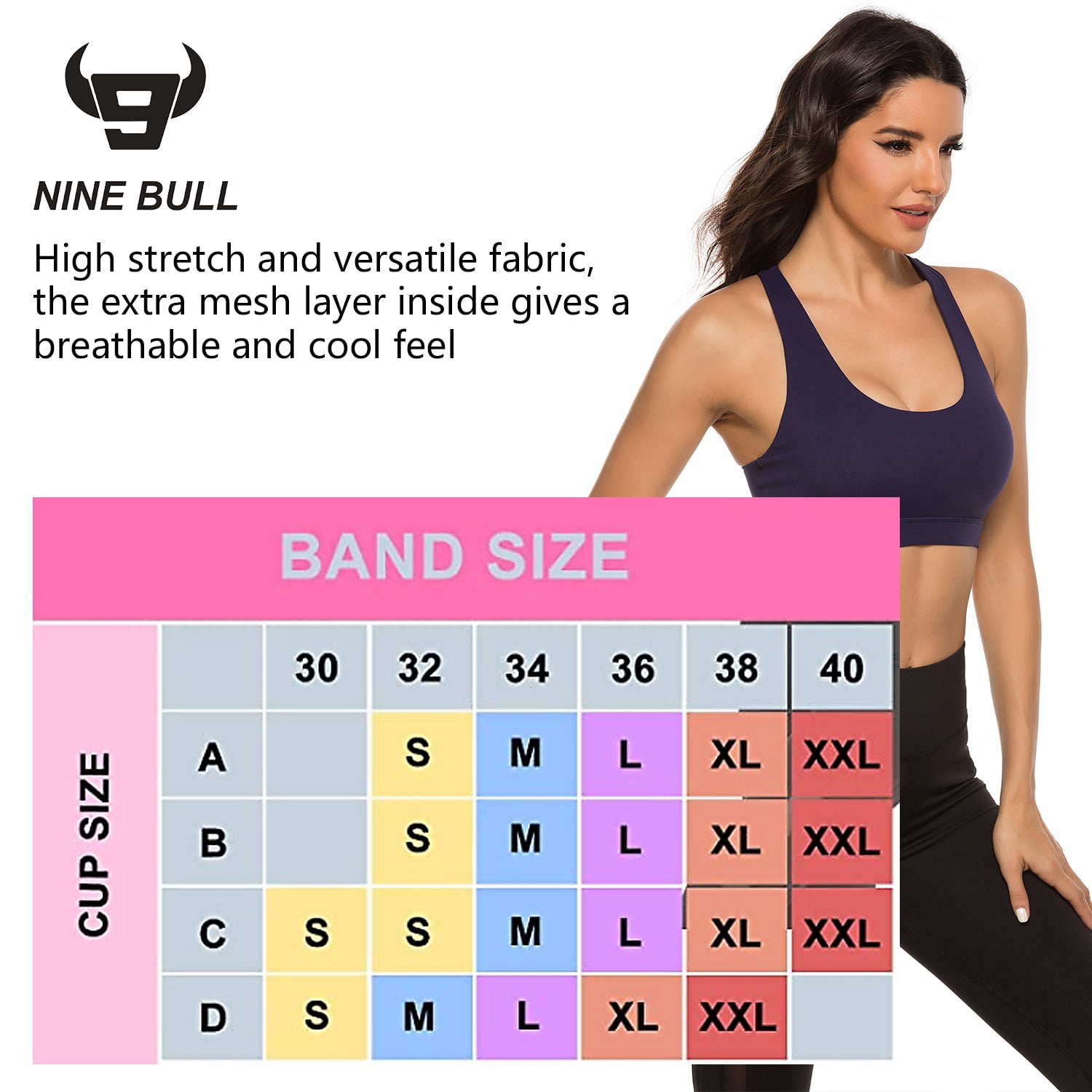 Buy nine bull Womens High Impact Sports Bra - Workout Crop Top High Neck Longline  Sports Bra for Workout Yoga Gym Online at desertcartSeychelles