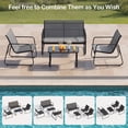 thumbnail image 5 of 4-Piece All-Weather Steel Patio Conversation Set - Thick Cushioned Outdoor Sofa with Tempered Glass Coffee Table, Waterproof Backyard/Porch/Balcony/Poolside Furniture Beige, 5 of 12