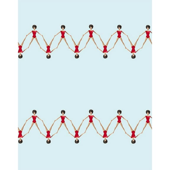 Synchronized Brunette Barbie Removable Vinyl Wallpaper by Barbie - Pale Blue