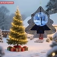 thumbnail image 4 of Metal Hanging Christmas Tree-Shaped Wind Decorations - Unique Geometric Black & White Pattern for Garden Spinners Perfect for Yard Decor, 4 of 7