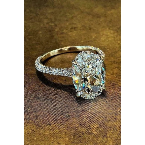 3Ct Oval Cut Simulated Diamond Women's Engagement Gift Ring 14k Yellow Gold Plated