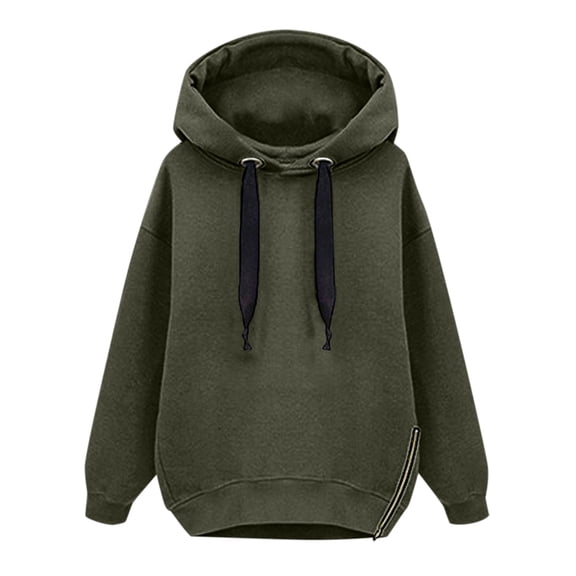 Hoodies Sweatshirt for Women Long Sleeves Army Green Pullover Sweatshirt Oversized Fall Basics Size S