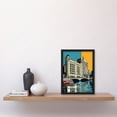 thumbnail image 2 of Leeds City Waterfront Modern Linocut Illustration Artwork Framed Wall Art Print A4, 2 of 4