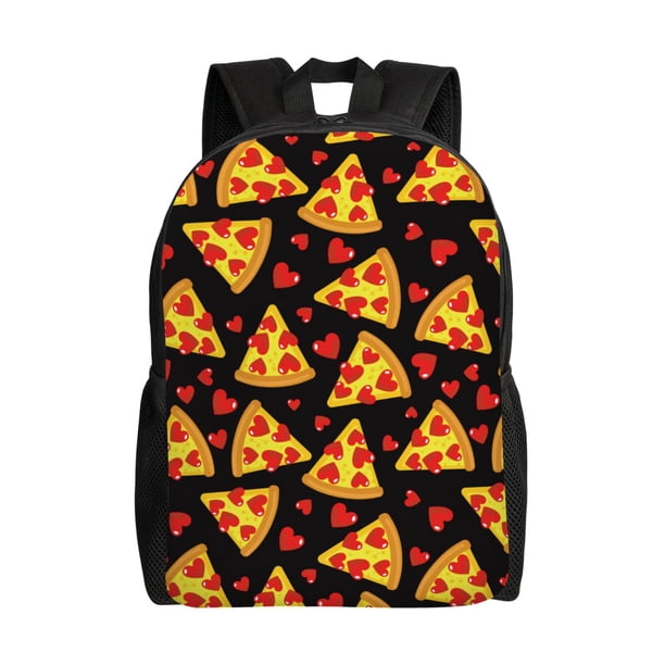 Disketp Cartoon Pizza Mochila Unisex de Apertura Lateral Completa, Mochila para Laptop para Escuela, Trabajo y Viajes