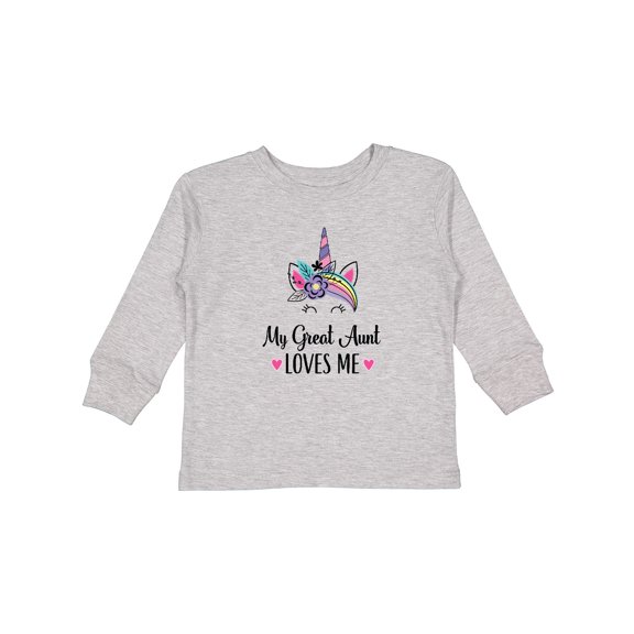Inktastic My Great Aunt Loves Me Unicorn Niece Girls Long Sleeve Toddler T-Shirt