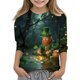 thumbnail image 2 of Blusas y camisas de manga larga con cuello redondo, informales, con estampado del Día de San Patricio, de manga tres cuartos y cuello redondo, para niños de talla mediana y grande., 2 of 6