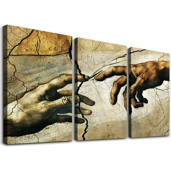 Ullo0ord The Creation of Adam By Michelangelo Posters Art Prints Canvas Wall Art Home Kitchen Living Room Decor Classroom Bedroom Aesthetics Decoration (12×18inch,Unframed)