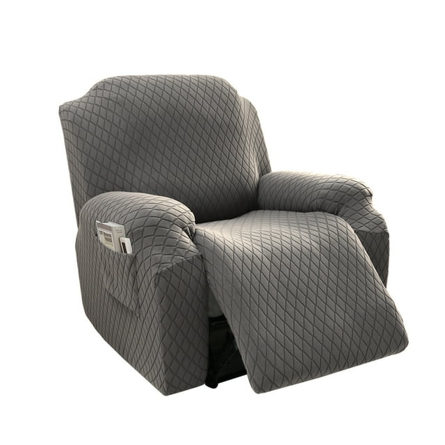 Nvzi Funda de sofá elástica de jacquard, funda de sofá reclinable de 1 plaza para sala de estar, fácil de instalar, lavable, protector de sofá (gris)