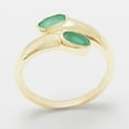 thumbnail image 2 of LBG British Made 18k Yellow Gold Natural Emerald Womens Band Ring - 33 size options - Size 6.75, 2 of 6