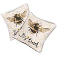 thumbnail image 4 of Summer Bee Pillow Covers 18x18 Inch Bee Happy Throw Pillow Covers Farmhouse Bee Kind Decorative Pillowcase Linen Cushion Cover for Home Couch Sofa Patio Bedroom Livingroom Set of 2, 4 of 6