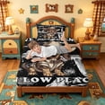 thumbnail image 4 of meiyoeat cute Western Dachshund Twin Sheets,Kawaii Dog Print Bedding,3-Piece,1 Fitted Sheet and 1 Pillowcase, 4 of 6