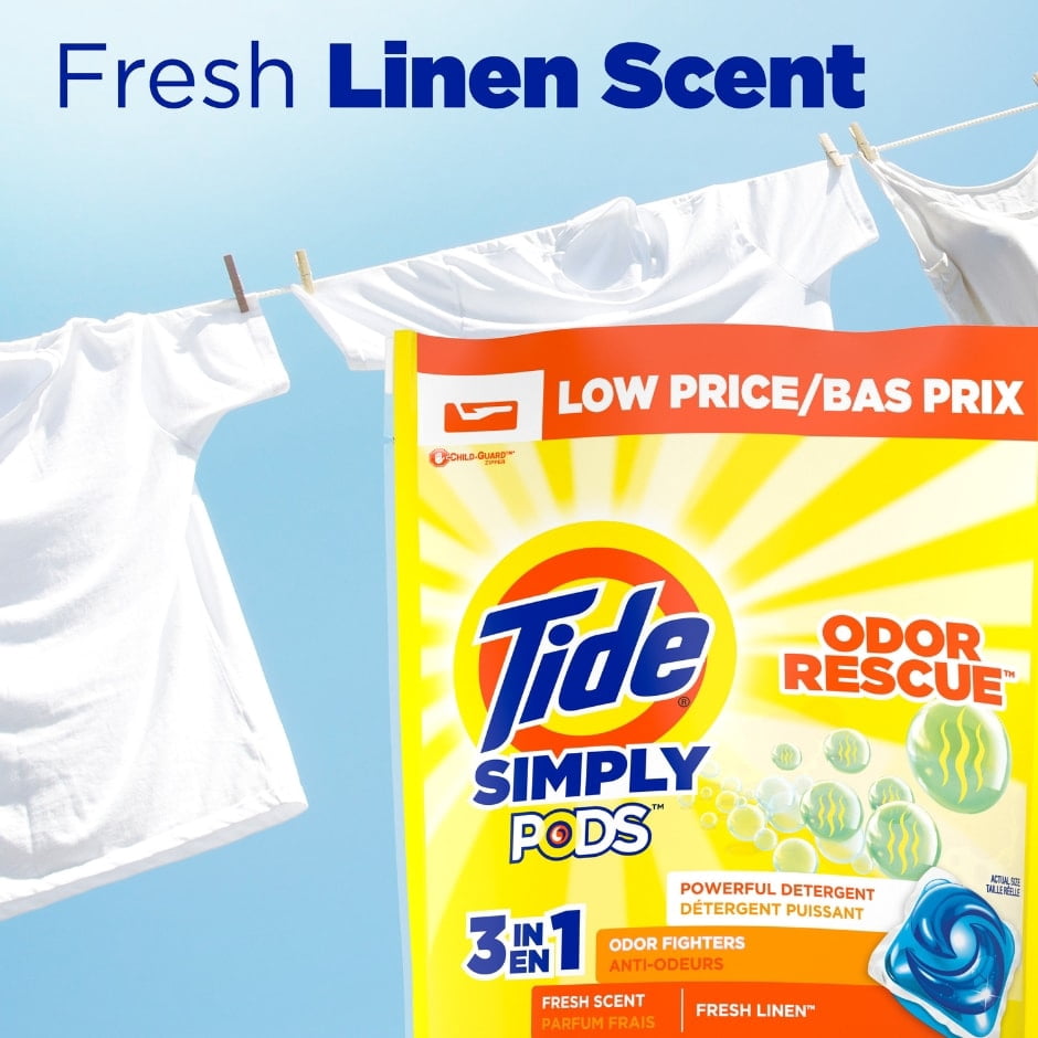 Tide Simply PODS Oxi + Odor Defense Laundry Detergent Pacs 3 in 1 (Pack 1) - 13 Count