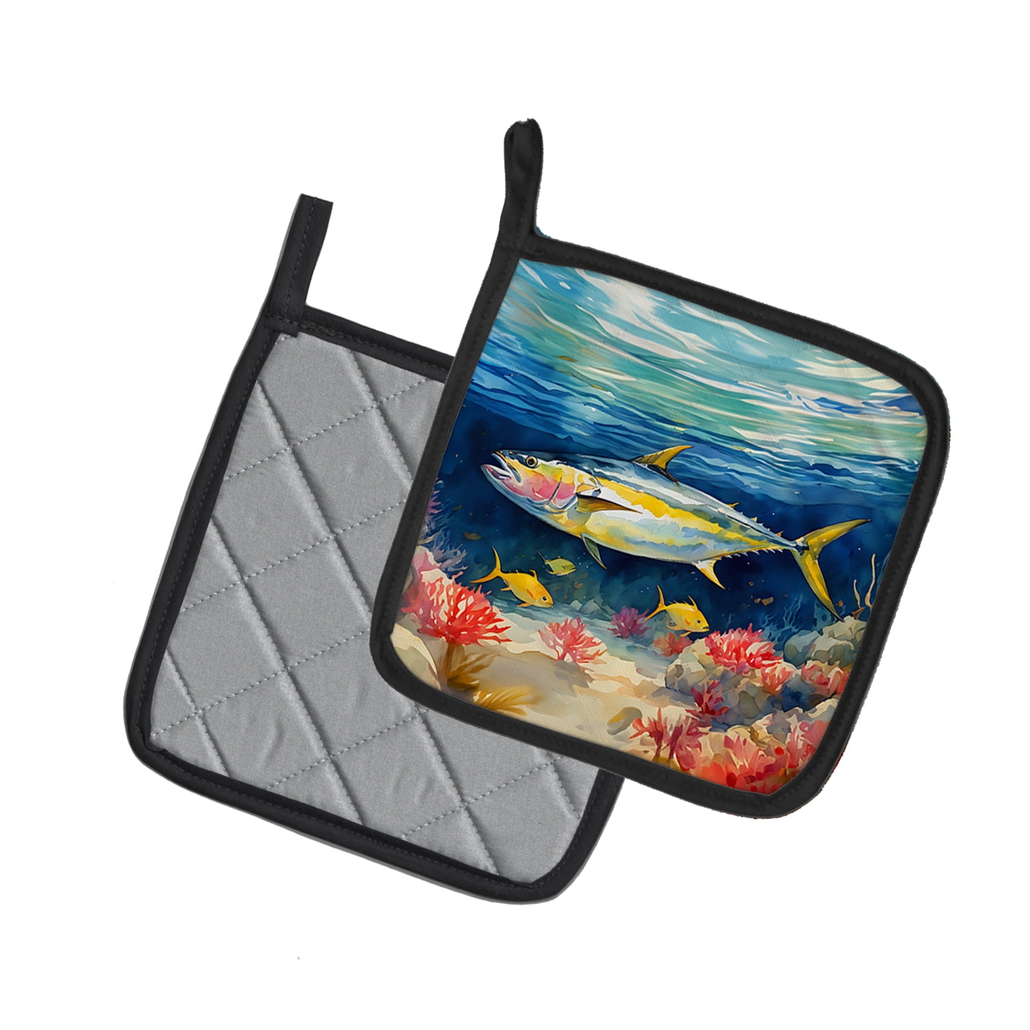 Yellowfin Tuna Pair of Pot Holders 7.5 in x 7.5 in