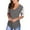 Gray, variant on Pntutb Women's Lace Short Sleeve V-Neck T-Shirt Loose Casual Summer Tee Tops Special Offers