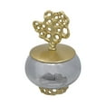 thumbnail image 2 of A&B Home Percy Aluminum Lidded Glass Jar - 7.5"Dia. x 12"H - Grey/Gold, 2 of 5