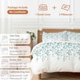 thumbnail image 6 of 3 Piece Weeping Flowers Duvet Cover Set Queen Size,Microfiber Comforter/Quilt Cover with Corner Ties and 2 Pillowcases,Teal Grey Summer Spring Floral Botanical Art Soft Bedding with Zipper Closure, 6 of 8