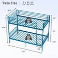 thumbnail image 5 of Jopath Twin over Twin Bunk Bed,Heavy Duty Metal Bed Frame with Ladder and Full-Length Guardrail,Noise Free, Easy Assemble,Able to Split 2 Bed,Blue, 5 of 8