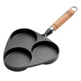 thumbnail image 4 of Sartén para hamburguesas, olla para cocinar huevos, sartén para huevos, sartén para freír huevos, mango de madera de hierro fundido para el hogar, res, 4 of 8