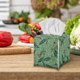 thumbnail image 5 of Psesaysky Tissue Box Cover Square, Green Leaves PU Leather Tissue Box Holder Waterproof, Christmas Decorative Facial Organizer for Bathroom, Vanity Countertop, Car, 5 of 7