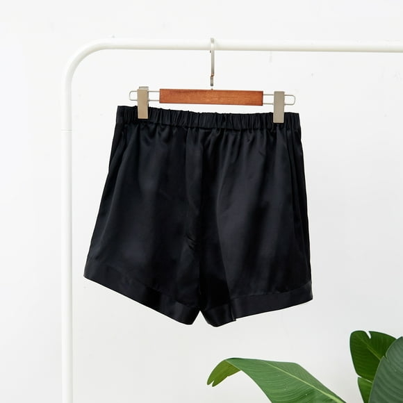 Shorts Silk Pur Mûrier Noir Taille Haute 19 Momme Collection Soar