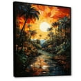 thumbnail image 2 of Designart "Mosaic of Orange Palms A Unique Perspective I" Floral Floater Framed Canvas Print, 2 of 7