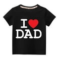 thumbnail image 2 of Zwiiyzr Toddler Kids Boys Girls Summer Clothes Valentine'S Day Heart Print Trendy Cute Solid Color Round Neck Short Sleeve Top for 3-10 Years Black, 2 of 4