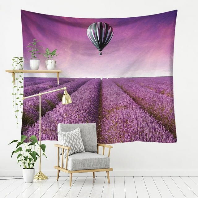 Tapiz de pared de microtela de color lavanda, 150 x 130 cm, estética ambiental