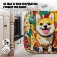 thumbnail image 5 of 4 Pack Pot Holders,Kitchen Essential, Potholder Set,Adorable Corgi Amidst Colorful Paint Splashes, 5 of 6