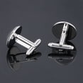 thumbnail image 4 of Milisten Glass Cuff-Link Sleeve Button Round English Letter Sleeve Button All-Match Decorative Collar Sleeves Button for Man (R Letter Pattern), 4 of 5