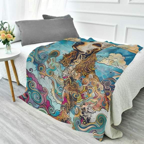 YAZAOO Travel Blanket Camping Blankets Fashion Swaying Tails in Swirls Patten