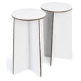 thumbnail image 1 of Displays2go, 18.5"w x 28"h Round Party Stools, Corrugated Cardboard, Ships Flat - White (FDCARDBS), 1 of 1