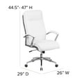 thumbnail image 6 of Flash Furniture High Back Designer White LeatherSoft Smooth Upholstered Executive Swivel Office Chair with Chrome Base and Arms, 6 of 12