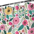 thumbnail image 3 of Pioneer Flower Floral Print Pattern Shower Curtain 36"x72" ,Bathroom Decorative Shower Curtains Set with 12 Hooks,Modern Waterproof Washable Shower Curtain, 3 of 6