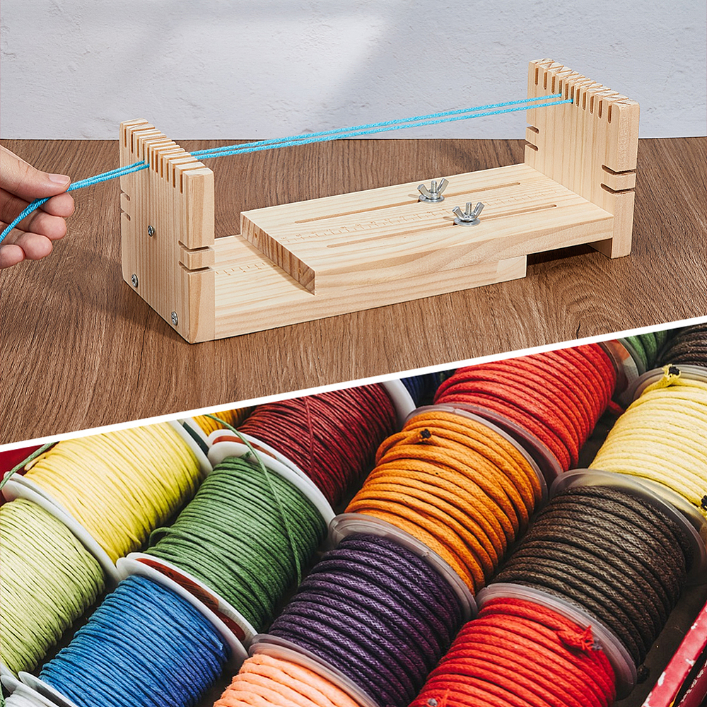 1pc Wood Adjustable Bracelet Jig Wood Braiding Jig Adjustable Parachute Cord Jig DIY Hand Knitting Wristband Jig Wood Bracelet Maker for Bracelets Necklaces Accessories