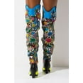 thumbnail image 4 of Cape Robbin Kelsey-21 Blue Multi Block Heel Over The Knee Western Fashion Boots (Blue Multi, 8), 4 of 5