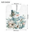 thumbnail image 2 of U-Shaped Toilet Mat Plush Bathroom Rug Mat Non Slip Bathroom Mats Snowman with Flowers Bird, 2 of 5