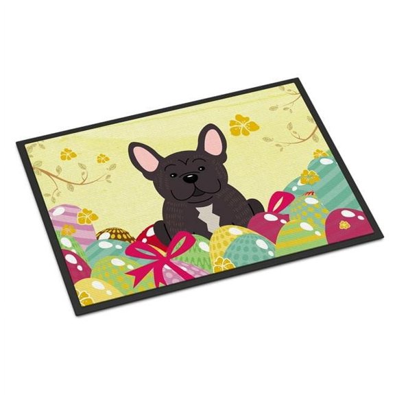Carolines Treasures BB6009JMAT 24 x 36 in. Easter Eggs French Bulldog Brindle Indoor or Outdoor Mat
