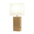 thumbnail image 3 of Lalia Home Lexington Leather Base Modern Home Decor Bedside Table Lamp with USB Charging Port, 3 of 3